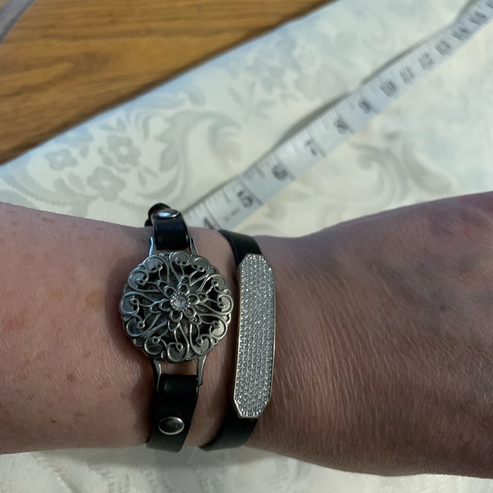 Black and Silver Aroma therapy Bracelet Set